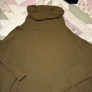Zenana Outfitters Olive Cowl Neck Sweater